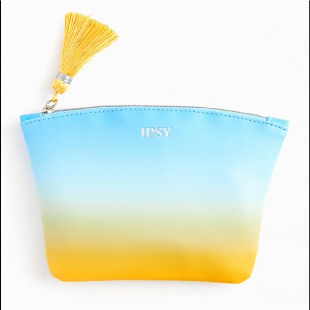 Ipsy makeup bag yellow/blue ombré